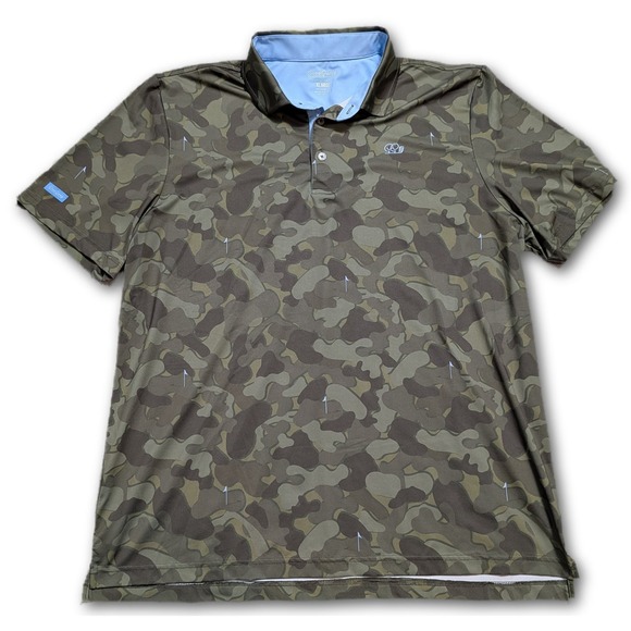 Good Good Other - Good Good Mens XL Polo Camo Golf Flagpole Pattern Regular Stretch Fighting Par